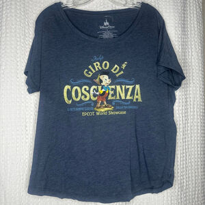 Women's Disney Parks Epcot Italy Pinocchio "Giro Di Conscienza" T Shirt Size L